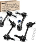 Set Of Four Front And Rear Sway Bar Links Kit Stabilizer Bar Links For Chevy Trailblazer SSR GMC Envoy Buick Rainier Saab 9-7x Isuzu Ascender Oldsmobile Bravada Durable Heavy Duty Direct Fit Replacement, shown with packaging and components.