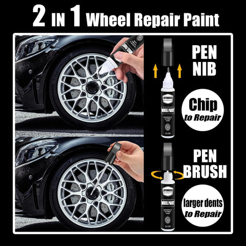 Matte Black Wheel Touch Up Paint Kit For Curb Rash And Scratches Quick Easy Rim Repair With Durable Rim Paint To Restore Wheels