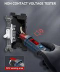 All In One Circuit Breaker Finder With LCD Display GFCI Outlet Tester And Electrical Tracer Tool 90 To 130 Volt NCV Test flashlight near wall outlet