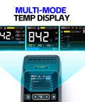Beefy 200W High Power Soldering Station Kit With Two Helping Hands Fast Heat Up One Second Heat Up Three Second Melt 100 to 240V Compatible Smart Temperature Control Copper Transformer For Precision Electronics mult-mode temp display and screen