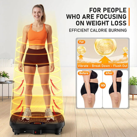 Vibration Plate Exercise Machine For Full Body Workouts, 130 Levels Of Vibration, Lymphatic Drainage And Weight Loss, 450 Lb Capacity