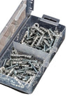 Drywall Anchor Kit with Self-Drilling Screws, 100 Pcs, 50 Lb Capacity, Heavy Duty Zinc-Plated Carbon Steel, Rust Resistant, No Pre-Drill Install, Easy Mount for Shelves, Pictures, TV Brackets and More in plastic organizer box