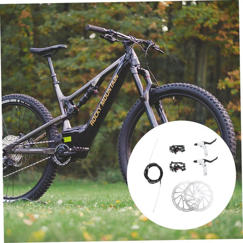 Trail Tough Mountain Bike Disc Brake Kit Equipped With Lightweight Hollow Rotors And Insanely Grippy Mechanical Calipers on bike.