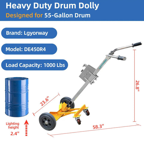 Heavy Duty Drum Truck And 55 Gallon Barrel Cart Reinforced Steel Frame Dolly With 1000 Lbs Capacity Smooth Rolling Workshop Beast That Crushes Heavy Jobs And Handles It Like A Pro
