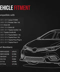 Illustration showing vehicle fitment details for Premium Ignition Coil Pack Set Of Four Straight Plug And Play No Drama Tune Up Cures Rough Idle Fits Lexus Scion Pontiac Corolla Vibe Ct200h Replaces 90919.