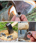 Heavy Duty Splitting Handle Metal Tapered Wedge For Axe Installation And Axe Handle Crafting Workhorse Hammer Shim in use