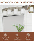 Bathroom Vanity Light Fixture Over Mirror In Oil Rubbed Bronze With Milk Glass Shades Four Light Interior Lighting Bar
