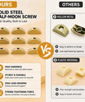 Comparison of solid steel half-moon screws versus hollow metal and plastic materials for Heavy Duty M8 100mm Countertop Connector Bolts Set.