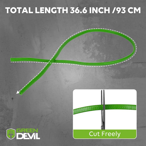 Full Brim Guard For Hard Hats, Rubber Protective Strip With Internal Metal Clip Reinforcement, 36.6 Inch Length, green color