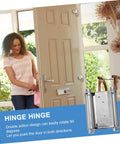 Heavy Duty Double Action Spring Hinge 2Pack Stainless Steel Cafe Saloon Door Hardware Rust Proof Silver Finish shown with door.