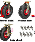 Rock Solid Heavy Duty Replacement Rubber Caster Wheels 8 Or 10 Inch Swivel Rollers With Locking Brake showing directional, universal, and brake wheel options.