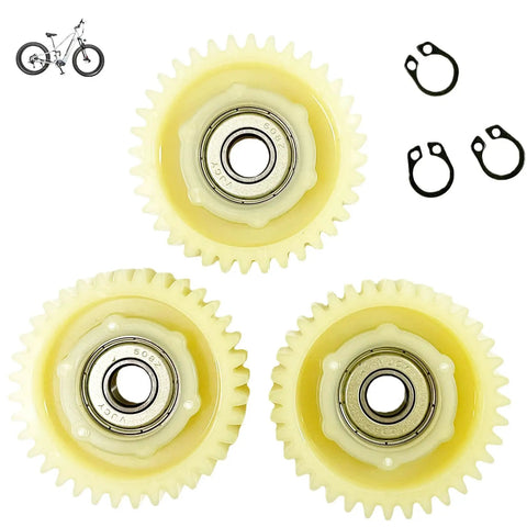 Three Pack 36T Nylon Gear Set With Preloaded Bearings For 47.5mm Left Outlet Hub Motors Fits 500W To 1000W E Mountain Bikes Fat Bikes And Scooters Plug And Play Ready To Roll