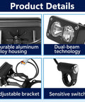 Beefy Electric Dirt Bike Headlight Kit With 6000 To 6500K LED Light Bar And Control Switch featuring components and features