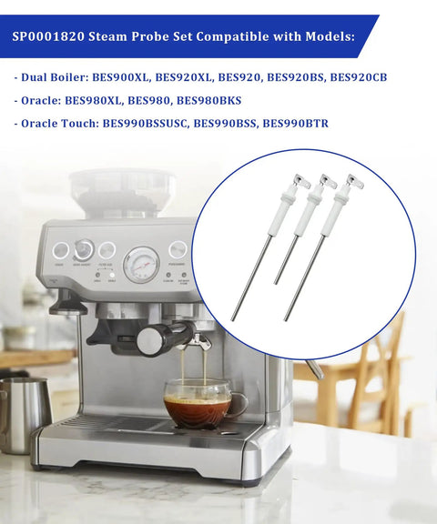 Top Shelf Triple Pack Steam Probe Upgrade For Breville And Sage Espresso Machines with O Rings for easy installation.