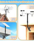 Heavy Duty Antenna Mount Pole For Outdoor Use with 180 Degree Pivot Base installed on brick, wood, and stucco surfaces