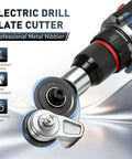 Pro Grade Heavy Duty Metal Nibbler Drill Attachment For Electric Drills With Double Cut Tool Delivers Fast Clean Cuts In Iron, Steel
