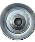 Top view of Single Groove Web Pulley For V Belt Drive 4.5 Inch Outside Diameter Seven Eighths Inch Bore Carbon Steel Zinc Plated