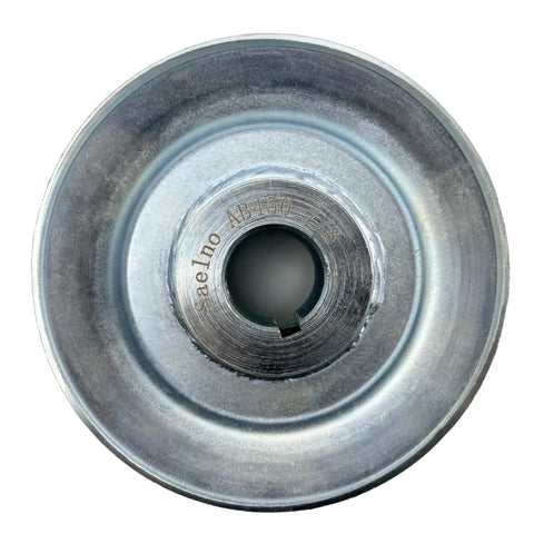 Top view of Single Groove Web Pulley For V Belt Drive 4.5 Inch Outside Diameter Seven Eighths Inch Bore Carbon Steel Zinc Plated