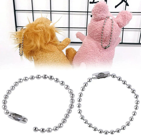 Stainless Steel Bead Chain Connectors And Clasps Pack 100 Pieces Of 4 Inch Ball Chain Links For Jewelry Making Antiqued Metal Finish Core Diameter One Tenth Inch DIY Friendly Pro Grade Easy To Use, bead chains on plush toys
