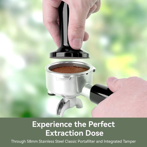 58mm stainless steel portafilter of EzBru 1000 58mm Commercial Espresso Machine With Dual PID And NTC Temperature Control