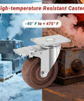 Heavy Duty 4 Inch Casters Set Of 4 With Brakes, 2000 Lbs Load Capacity, Glass Filled Nylon Wheels, High Temperature Castors For Workbench And Industrial Use, Reliable In -40 To 475 Fahrenheit - side view in industrial setting