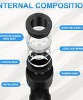 Exploded view showing internal composition of Two Pack Push To Connect Fittings 1/2 In Tube OD To 5/16 In OD Tee Reducer, PBT and zinc alloy.