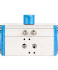 Straight Fire Double Acting Pneumatic Actuator With Precision Control Air Cylinder For Aluminum Valve Damper showing top view with blue accents.