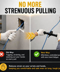 Comparison of old vs new method using Heavy Duty Manual Wire Tugger Fishing Tool for Electricians to pull cables easily.