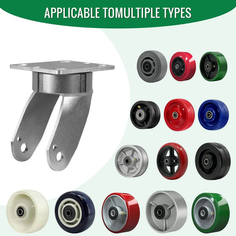 Ultra Tough Extra Thickened Galvanized Steel Six By Two Inch Caster Yoke 2500 Lbs Load Rating Swivel Fork Replacement and compatible wheels