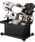 Heavy Duty Metal Horizontal Band Saw Built For Boss Level Tough Metal Wood And Plastic Cutting With 7 By 8.25 Inch Rectangular Capacity Dual 110 220V Power 1.1 kW Motor 0 To 45 Degree Angle Variable Speed