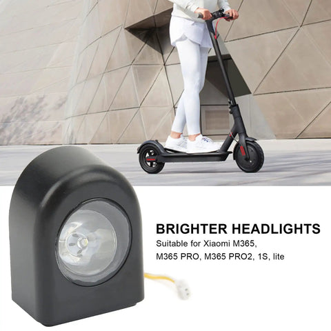 Beefed Up LED Front Headlight For Electric Scooters Long Range Beam Replacement Part Waterproof Front Light Spotlight For Night Riding And Outdoor Cycling Compatible With M365 M365 Pro M365 Pro2 1S Lite