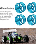 Beefed Up CNC Machined Aluminum RC Wheel Hubs For 1X10 Scale Cars, Stability Boost, Easy Install, Rugged Blue Hubs Display