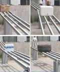 Light Duty Skate Wheel Conveyor Rail With Abs Roller Flow Rack and Spliceable Stainless Steel Frame moving various packages and a tire.