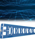 Beefed Up Long Range 2.4Ghz High Gain Directional Antenna With 13dBi Boost for Drone Video Transmission in a digital network background.