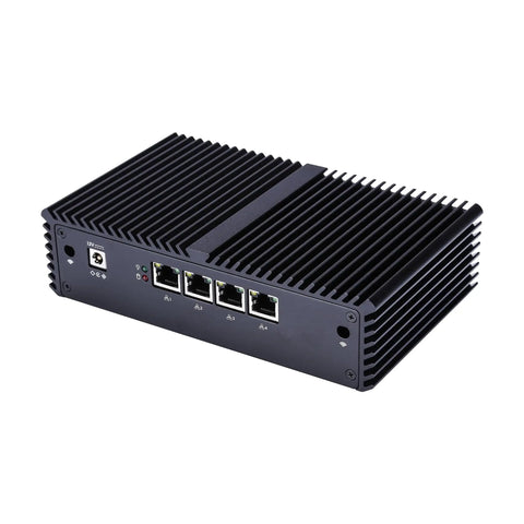 Hella Reliable Rock Solid Intel Core I5-5200U Quad Gigabit Ethernet Mini PC Barebone Aluminum Chassis rear view with ports