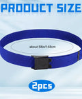 Two Piece Nylon Weight Belt Set With Hard Plastic Buckles For Freediving And Spearfishing Blue Adjustable 58 Inch