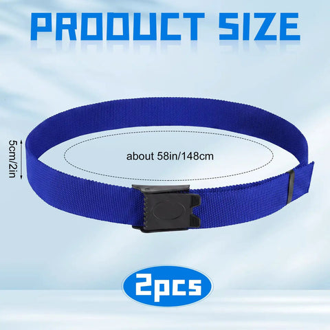 Two Piece Nylon Weight Belt Set With Hard Plastic Buckles For Freediving And Spearfishing Blue Adjustable 58 Inch