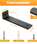Legit Heavy Duty Floating Shelf Brackets 6 Pack With Mounting Hardware Solid Iron L Brackets for Wall Shelves dimensions and specifications shown