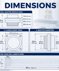 Dimensions diagram of Magnetic Dryer Vent Connector Kit 4 Inch Quick Disconnect Snap On Magnetic Duct Coupler For Easy Lint Removal