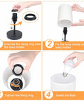 Installation steps for Bedside Lamp With 2 USB Ports And Outlet Lit RGB Color Changing Nightstand Light, 3-Way Dimmable With Remote Control