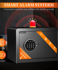 Fireproof Home Safe Box 1.2 Cu Ft With Digital Keypad And Safety Key Lock Type C Port Smart Alarm System