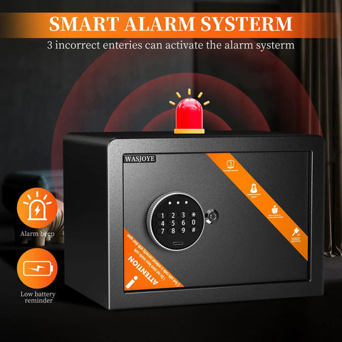 Heavy Duty Home Safe With Digital Keypad Lock And Fireproof Steel Cabinet 2.0 Cu Ft with smart alarm system
