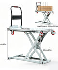 Heavy Duty Electric Scissor Lift Table Cart With Hydraulic Platform For Warehouse Sorting And Mobile Equipment Maintenance Workstation, 140x75cm.