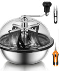 13 Inch Bud Leaf Bowl Trimmer With Clear Visibility Dome And Sharp Stainless Steel Blades For Easy Spin Cut Solid Metal Gear Box Hand Pruner Included Upgraded Version Ergonomic Food Grade Design