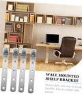 4 Pack Heavy Duty Right Angle Shelf Brackets Outside Corner Wall Mounts Built To Lift Serious Weight Steel L Brackets With No Sweat Setup For Any Diy Rack Or Shop Storage Silver displayed with home office shelves.