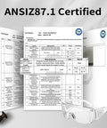 ANSI Z87.1 certified report and 12 Pack Over Eyeglasses Safety Goggles With Anti Fog And Scratch Resistant Lenses Eye Protection