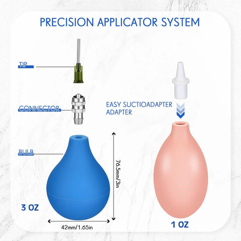 Pro Grade Pottery Tools Kit 102 Piece Ceramic Precision Applicator Set With Squeeze Bottles Multiple Nozzles 40 Needles Filling Funnels Metal Connector And Unclog Pins For Fine Glaze Work, 3 oz and 1 oz bulbs