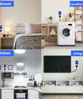 Power Meter Plug For Home Energy Monitoring With Backlit Display Tracks Watts Kilowatt Hours Volts Amps Hertz Power Factor Cost And Time Min Max Power 7 Display Modes Overload Protection used in bedroom kitchen laundry and living room