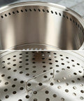 Close-up view of stainless steel body and removable ash pan of 20 Inch Smokeless Patio Fire Pit For Backyard Hangouts, Garden And Patio