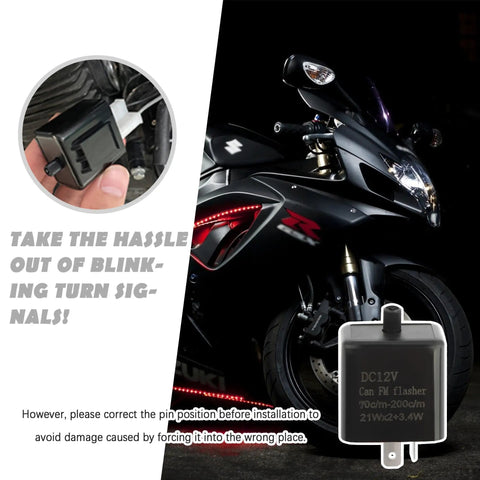 Two Pack 12V LED Flasher Relay 2 Pin Adjustable Turn Signal Module For Motorcycles And Dirt Bikes Universal Blinker Relay For Repairing Motorcycle Turn Signals Fits Electric Bikes And More For Ride Ready Setups. 12V flasher, 1.36 x 1.12 x 2.12 in